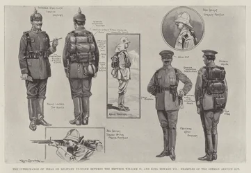 Der Austausch von Ideen über Militäruniformen zwischen Kaiser Wilhelm II. und König Edward VII., Beispiele des deutschen Dienstkits